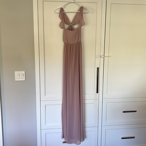 Show Me Your Mumu June Maxi Dress ~ Neutral Mauve Chiffon size Small - Picture 3 of 5